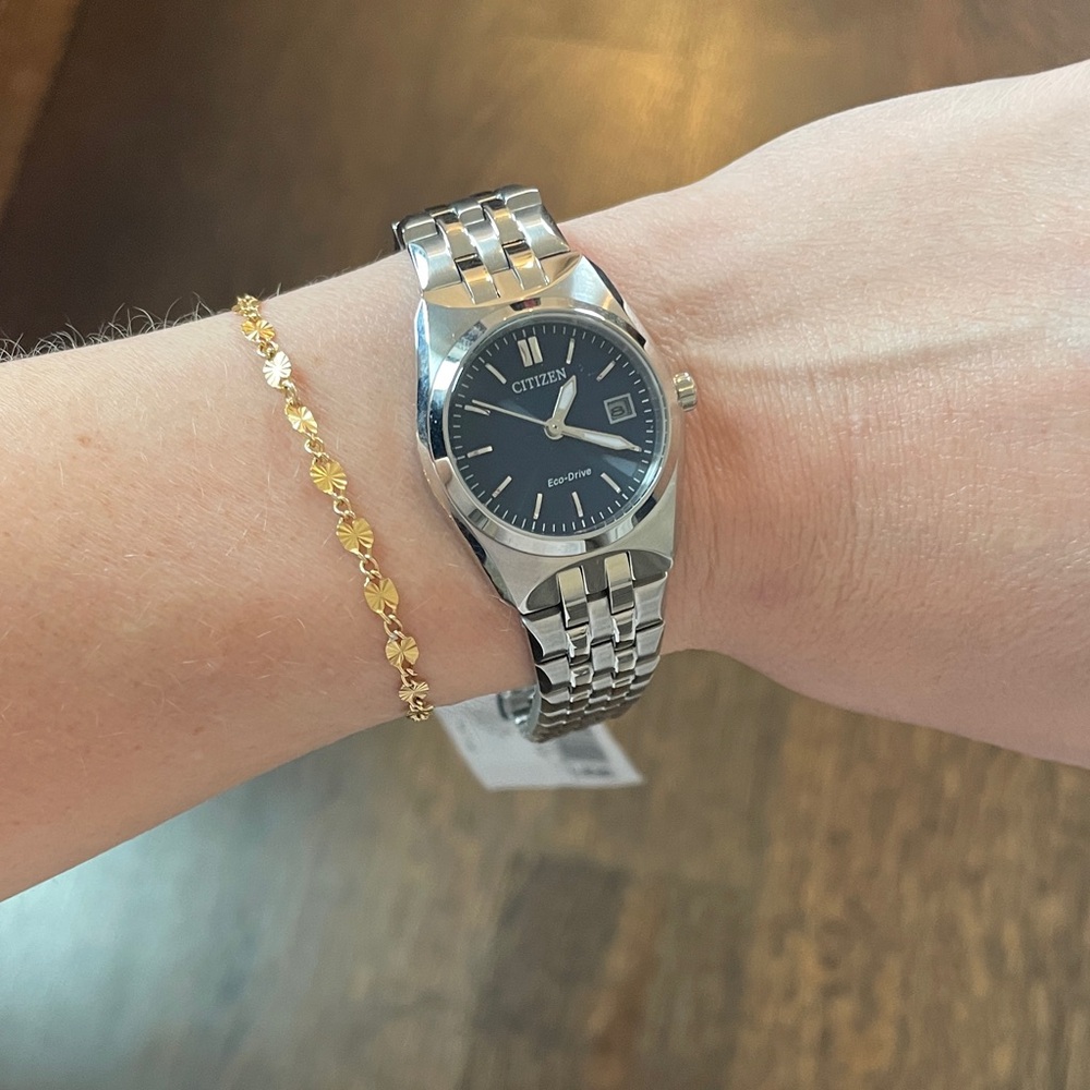 NWT Citizen Silver and Blue Women's Watch